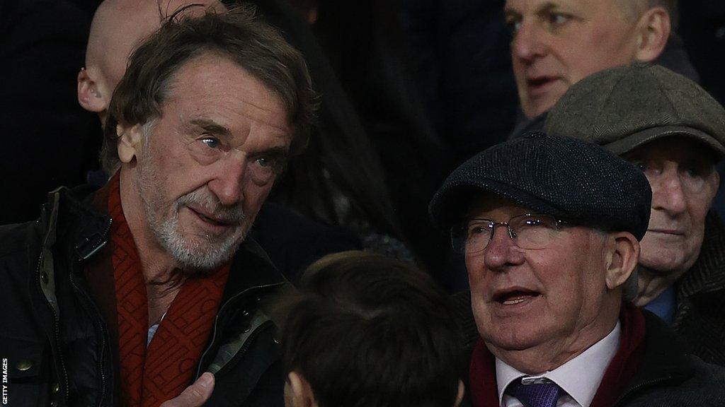 Sir Jim Ratcliffe and Sir Alex Ferguson at Old Trafford