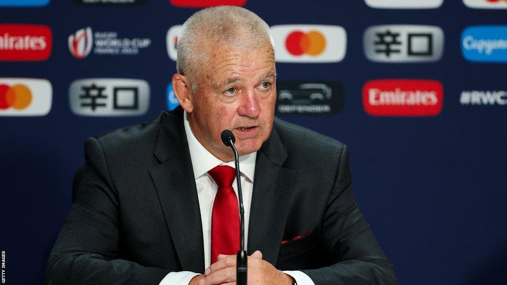 Warren Gatland at a press conference