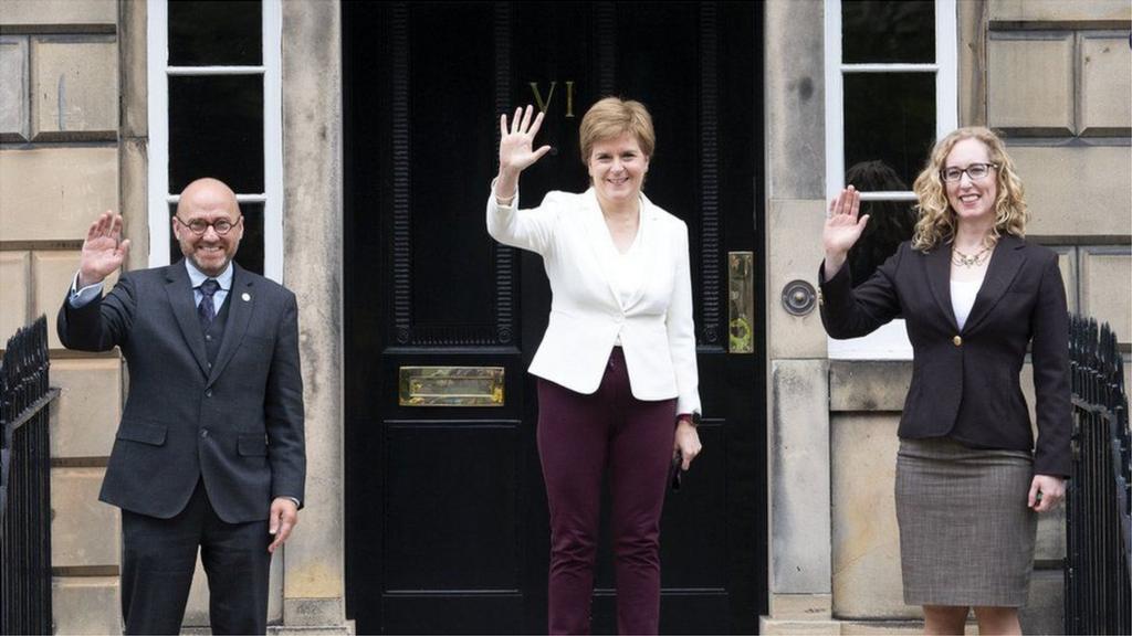 Patrick Harvie, Nicola Sturgeon and Lorna Slater