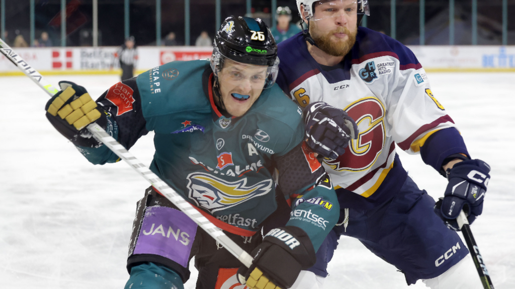 Action from Belfast Giants v Guildford Flames