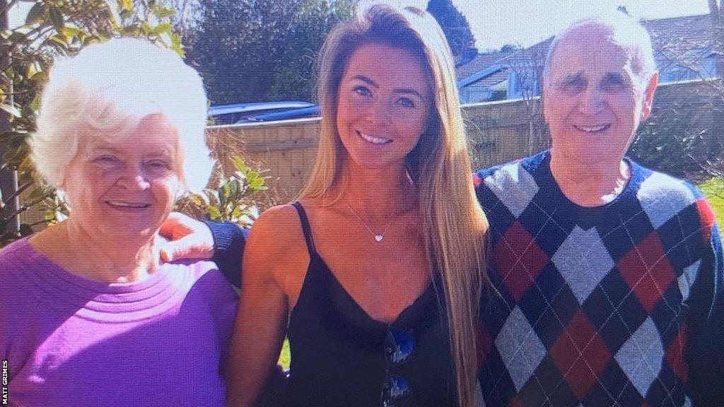 Matt Grimes' fiancee Angela with her late grandparents