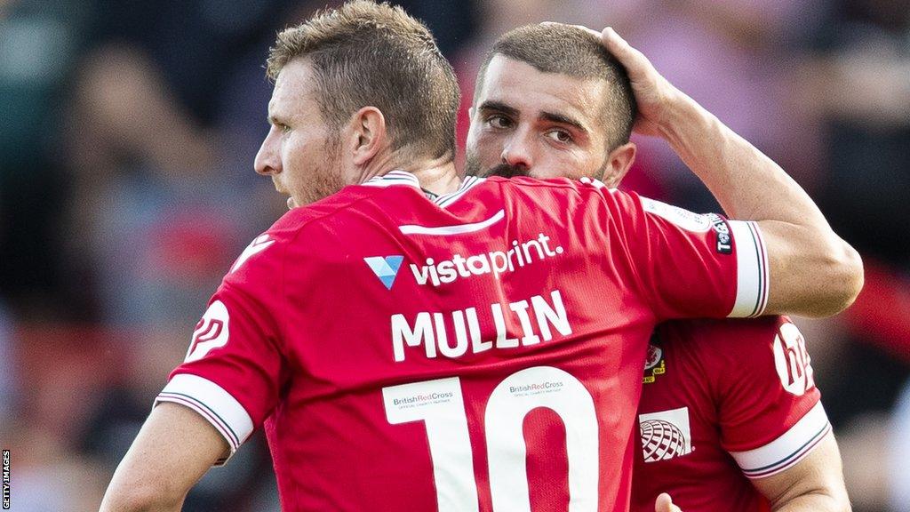 Paul Mullin (front) celebrates with Elliot Lee