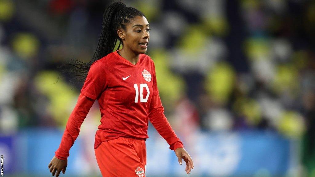 Ashley Lawrence playing for Canada women's team.