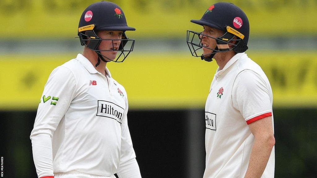 Lancashire openers Keaton Jennings (left) and Luke Wells