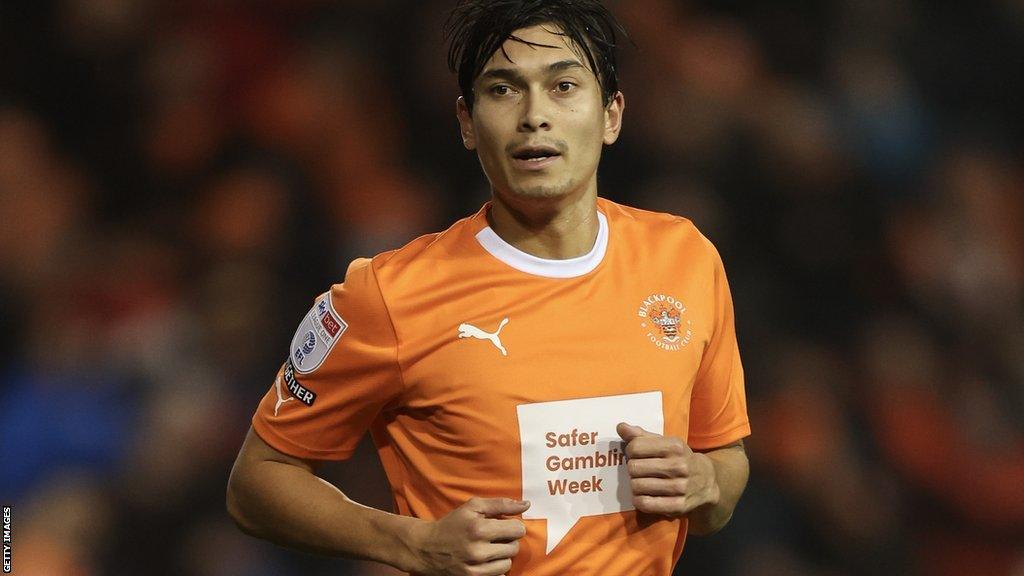 Kenny Dougall in action for Blackpool