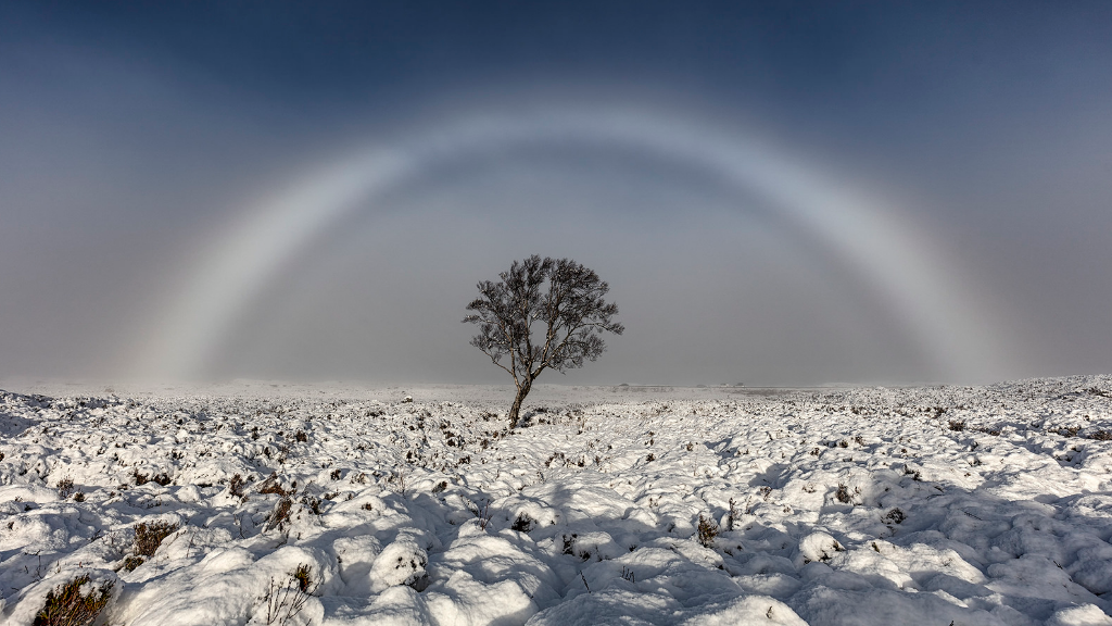 Fog bow on Rannoch Moor