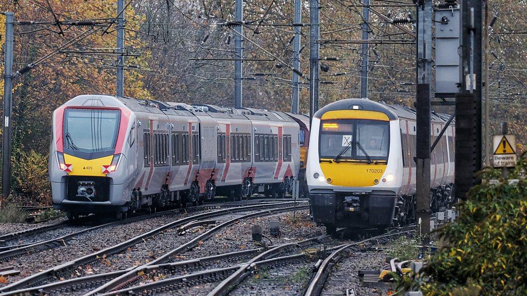 New train sits alongside current Class 170