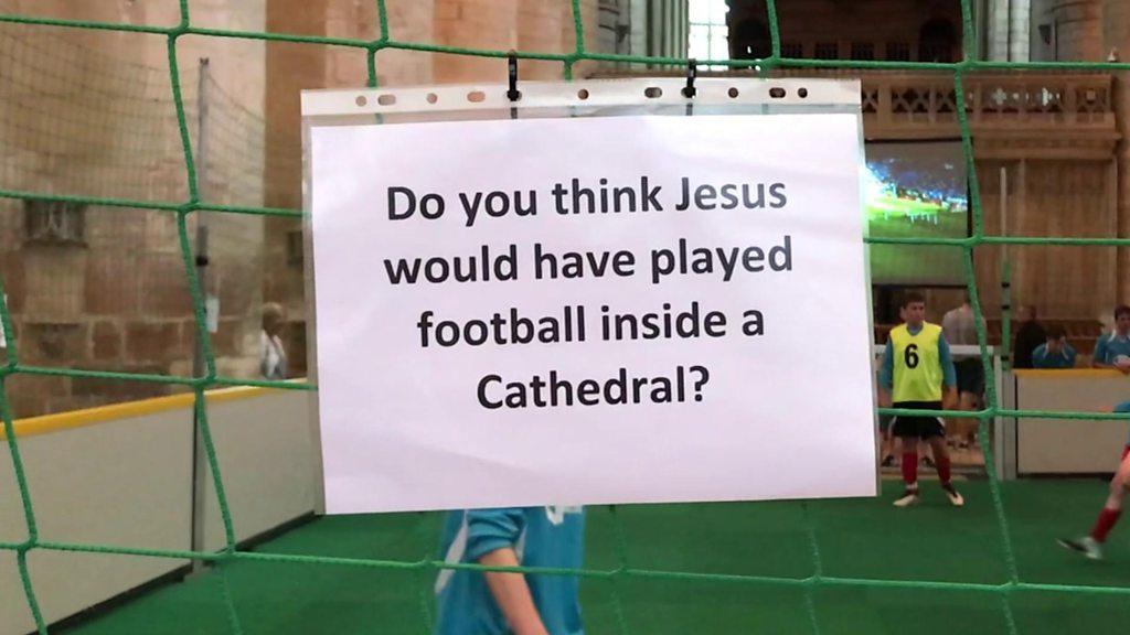 Football in Gloucester Cathedral