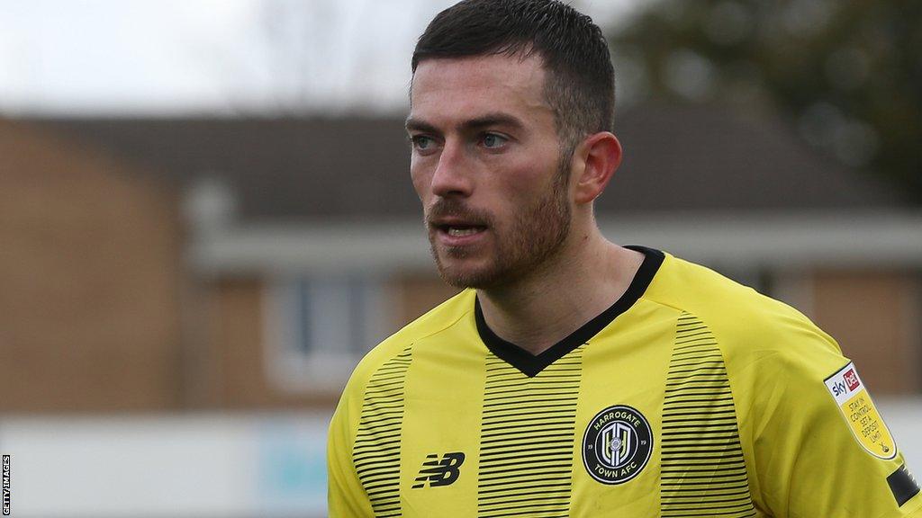 Lewis Page in action for Harrogate Town