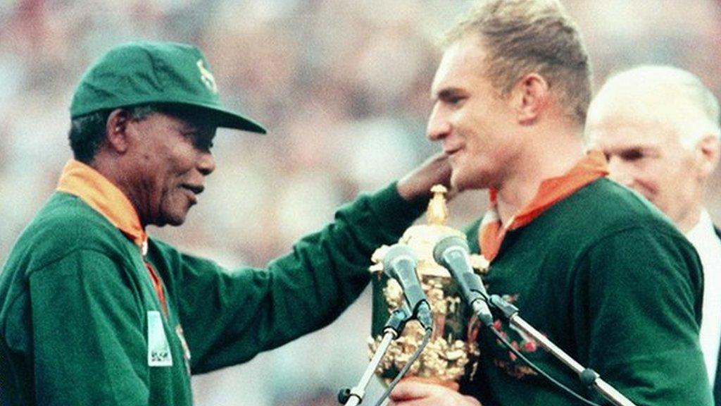 Nelson Mandela and Francois Pienaar