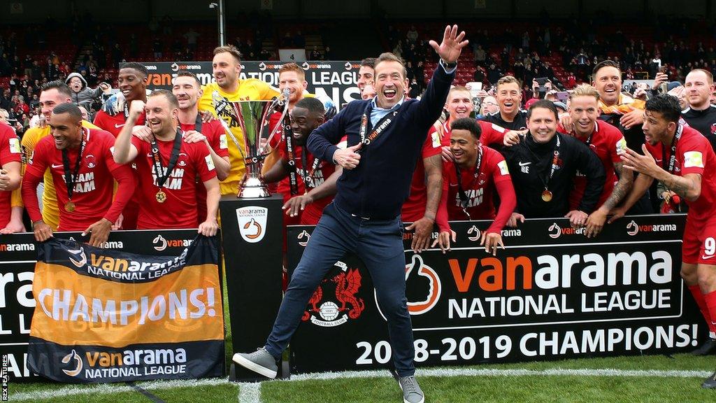 Justin Edinburgh celebrates promotion with Leyton Orient