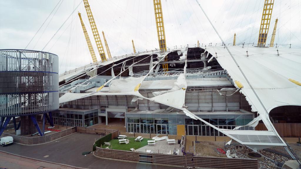 Damaged O2 arena