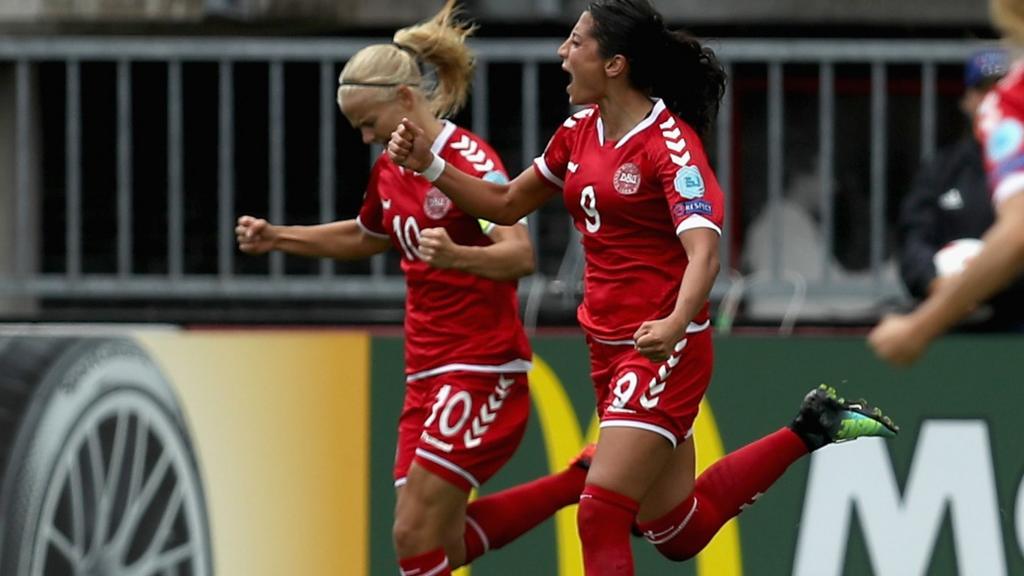 Nadia Nadim of Denmark celebrates