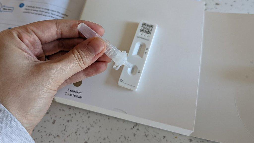 NHS Lateral Flow Test or LFT being used to test for Covid 19/ Coronavirus