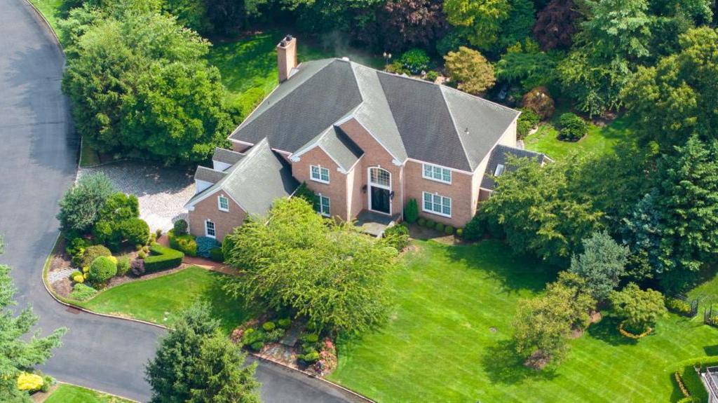 Aerial view of Linda Sun and Christopher Hu's home in Long Island, New York