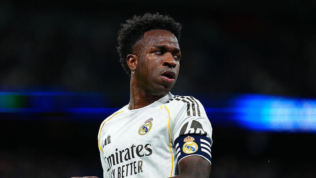 Vinicius Junior wearing the captain's armband while playing for Real Madrid