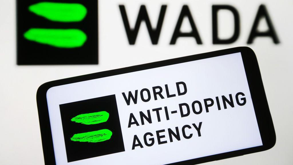 World Anti-Doping Agency displayed on a screen