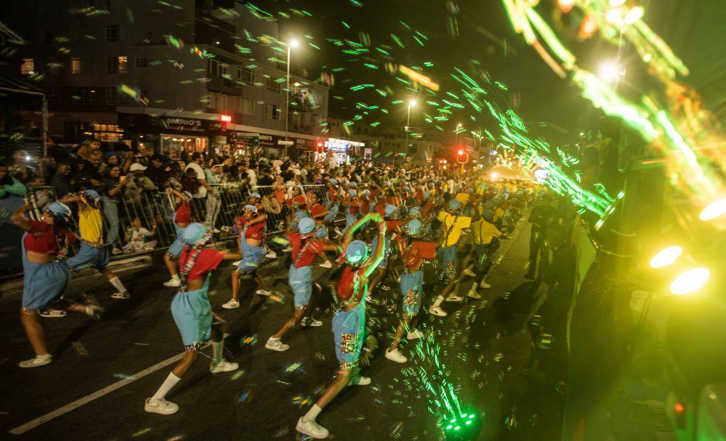  Performers during the 2025 Cape Town Carnival at the Green Point Fanwalk on March 15, 2025 in Cape Town, South Africa. 