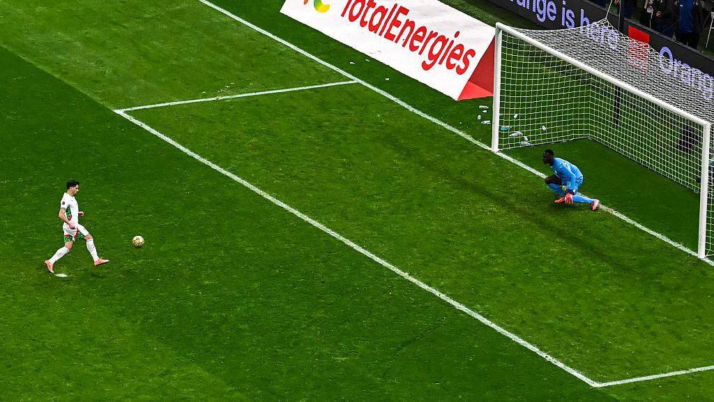 Edouard Mendy saved Brahim Diaz's penalty in the Afcon final 