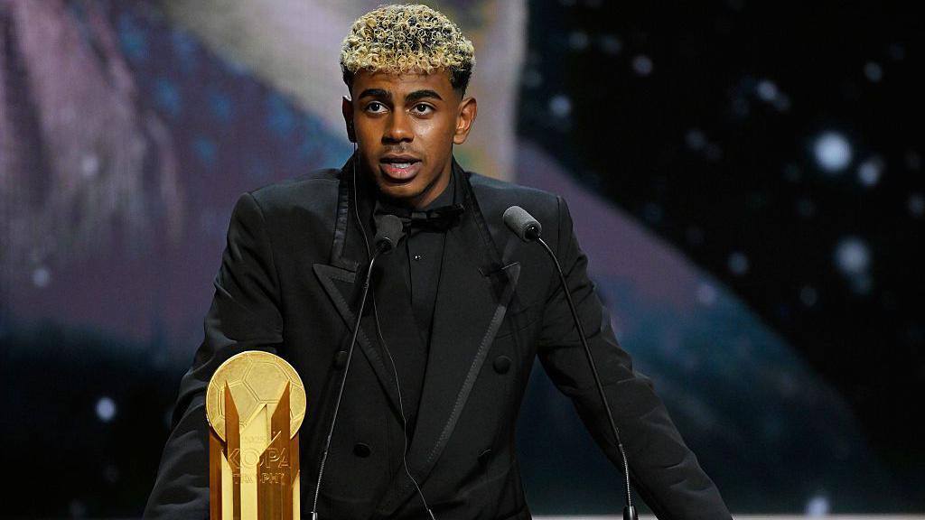 Lamine Yamal speaks after winning the Kopa Trophy