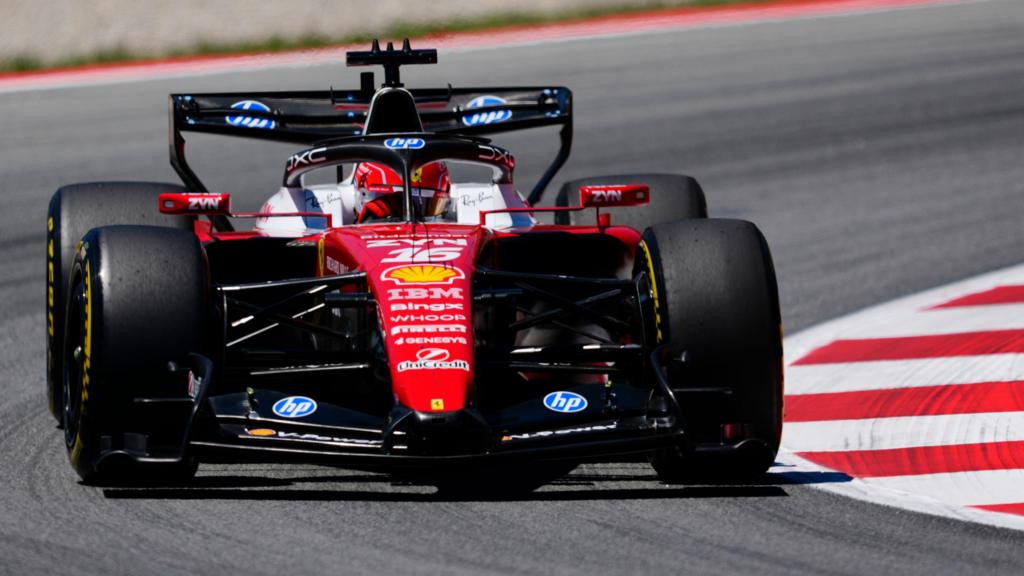Ferrari's Charles Leclerc during Barcelona-Catalunya Grand Prix first practice