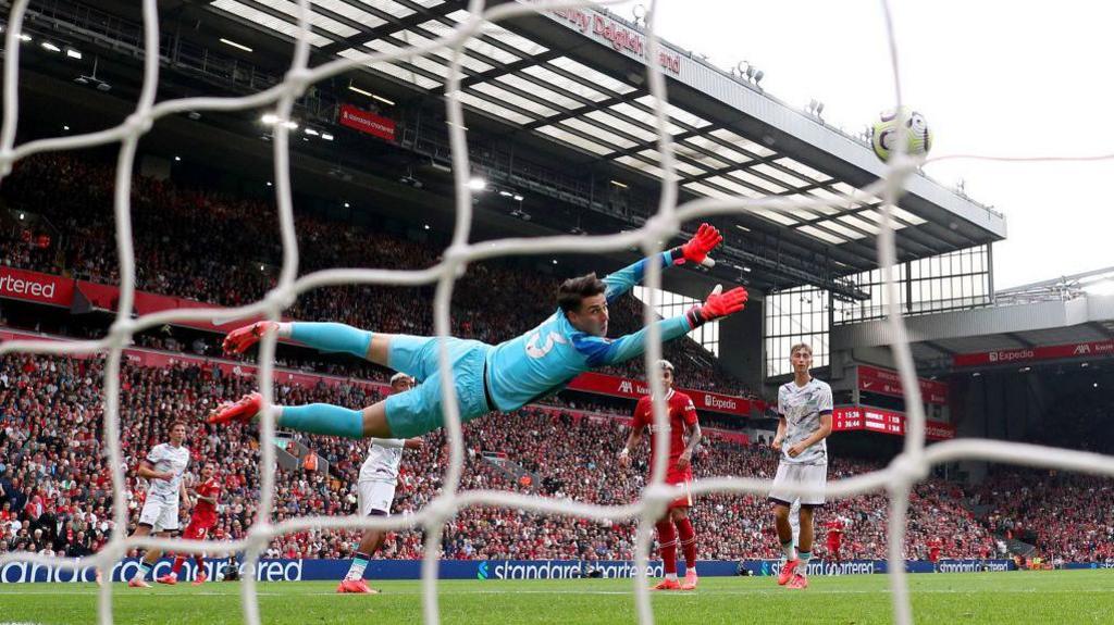 Darwin Nunez scores for Liverpool in a 3-0 victory over Bournemouth at Anfield