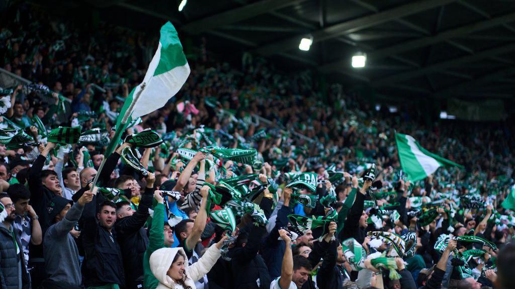 Racing Santander fans at Estadio El Sardinero.