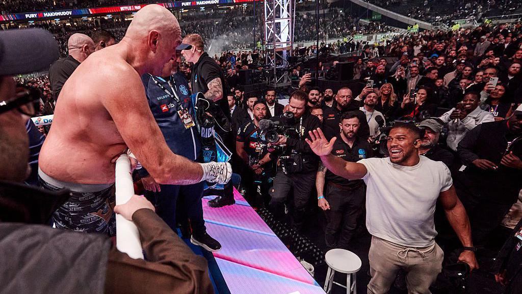 Tyson Fury and Anthony Joshua talking