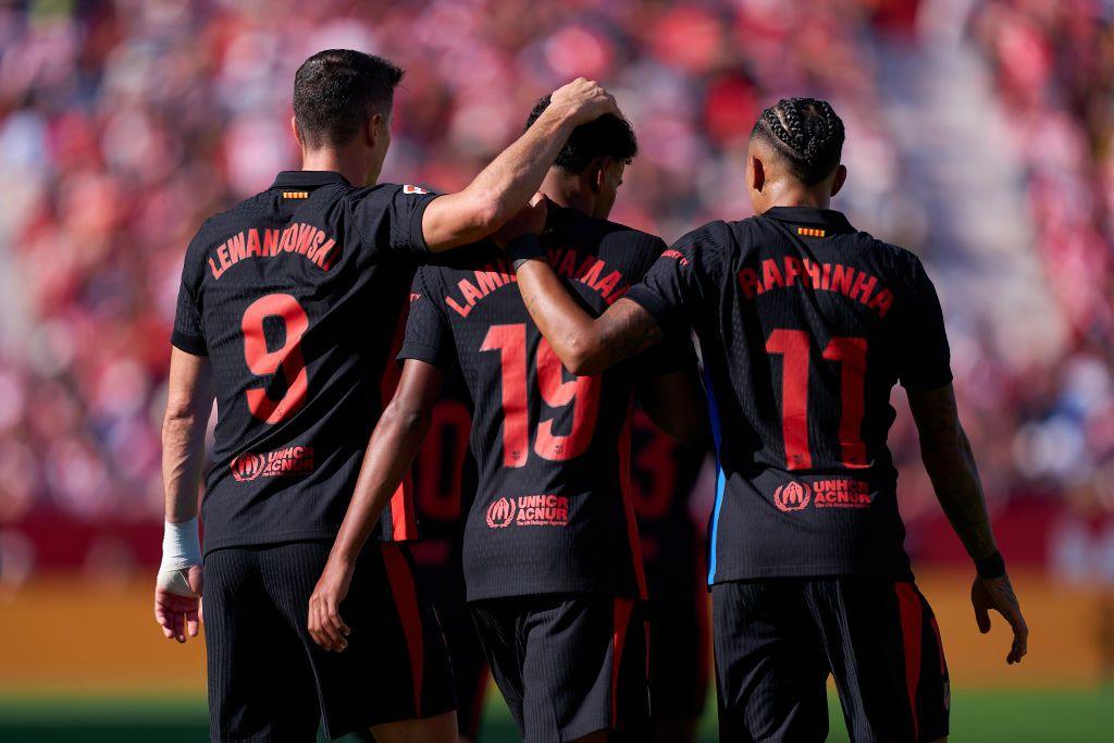 Barcelona players celebrate