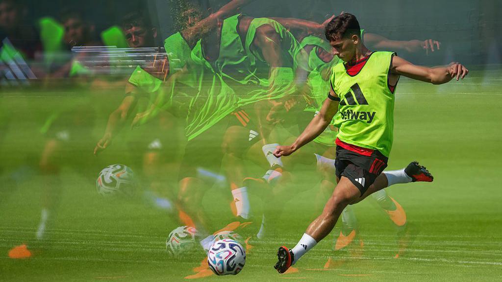 Manchester United's Shea Lacey in action during a training session during their summer trip to Dublin