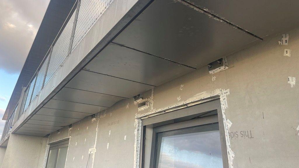 Part of Mosaic Apartment that the cladding has been removed. 
