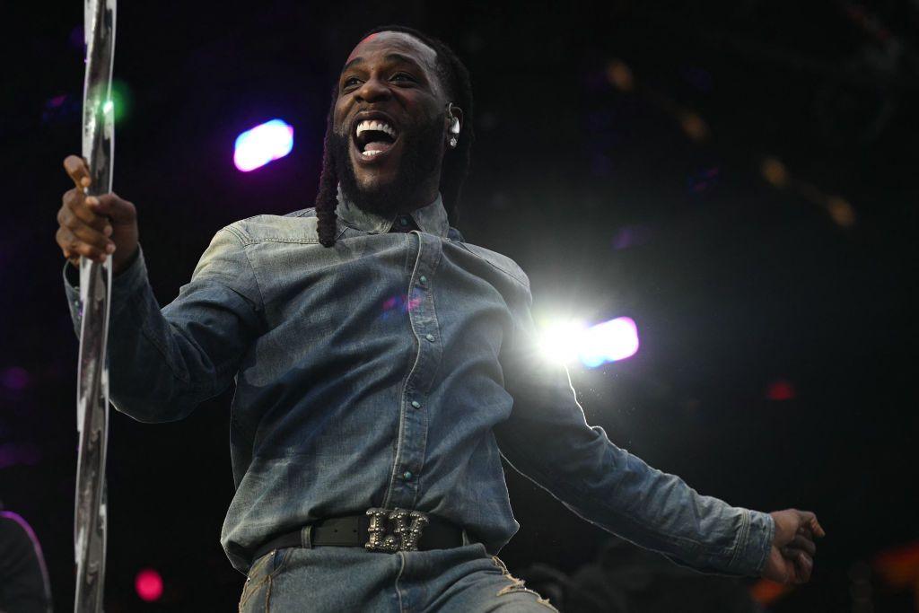 Nigerian singer Burna Boy performs on the pyramid stage on the fifth day of the Glastonbury festival at Worthy Farm in the village of Pilton in Somerset, southwest England, on 30 June.