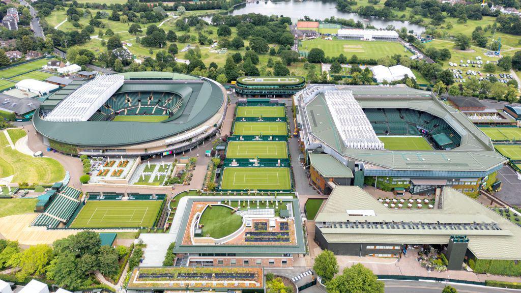 An aerial view of Wimbledon Tennis tournament