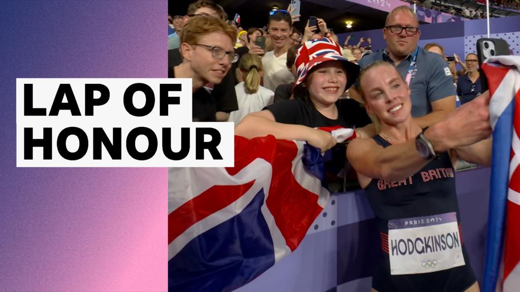 Watch Olympic champion Hodgkinson's emotional lap of honour