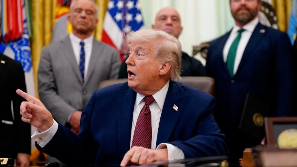 Donald Trump in the Oval Office.