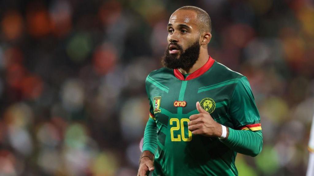Close up Bryan Mbeumo playing for Cameroon