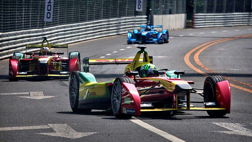 Lucas di Grassi on track in Beijing during the first Formula E race in 2014