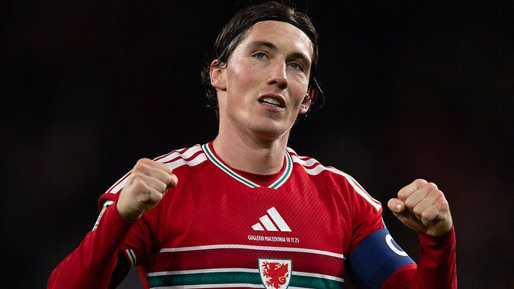 Harry Wilson celebrates scoring for Wales