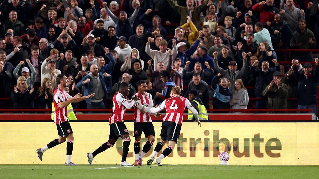 Fabio Carvalho of Brentford celebrates