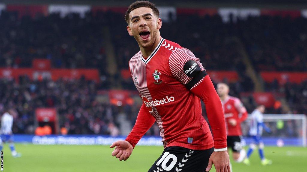 Che Adams scores his eighth goal of the season for Southampton