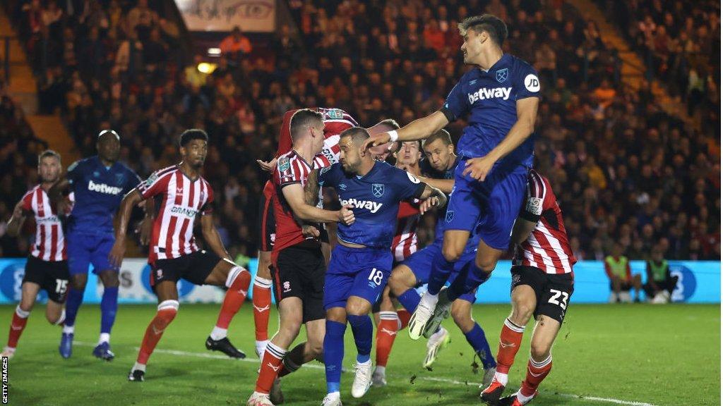 Tomas Soucek scores the only goal as West Ham edged past League One Lincoln City