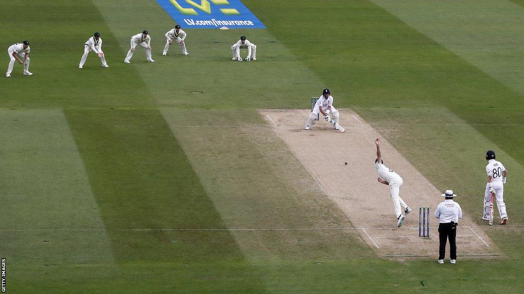 Joe Root of England plays a reverse ramp shot