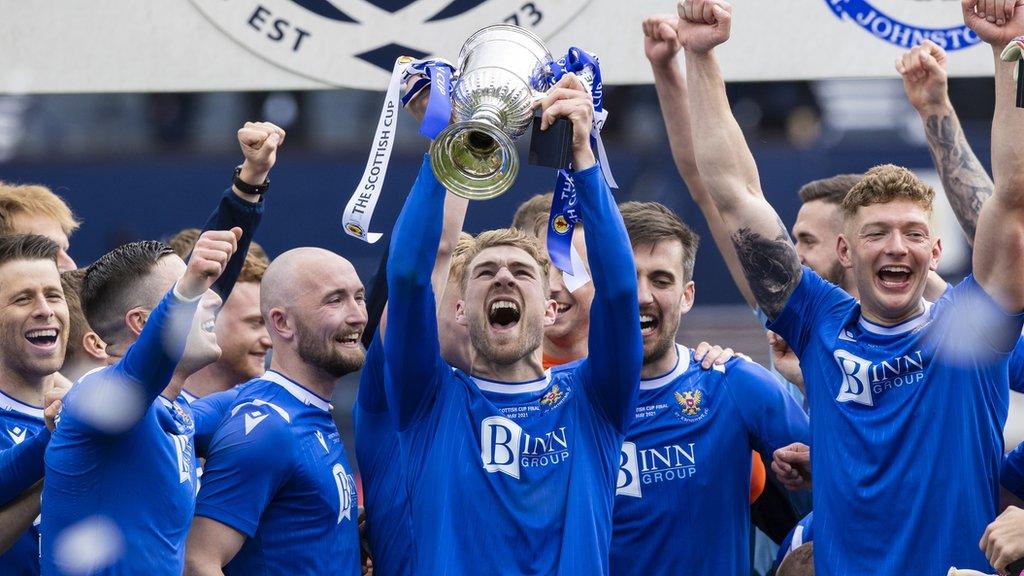 St Johnstone's David Wotherspoon lifts the 2021 Scottish Cup after a man-of-the-match display