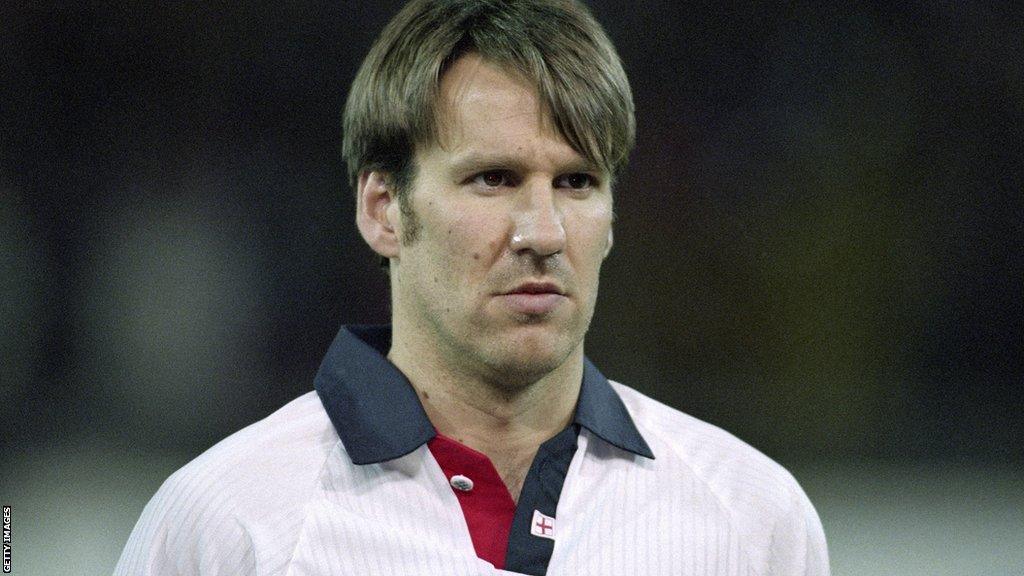 Paul Merson in an England shirt