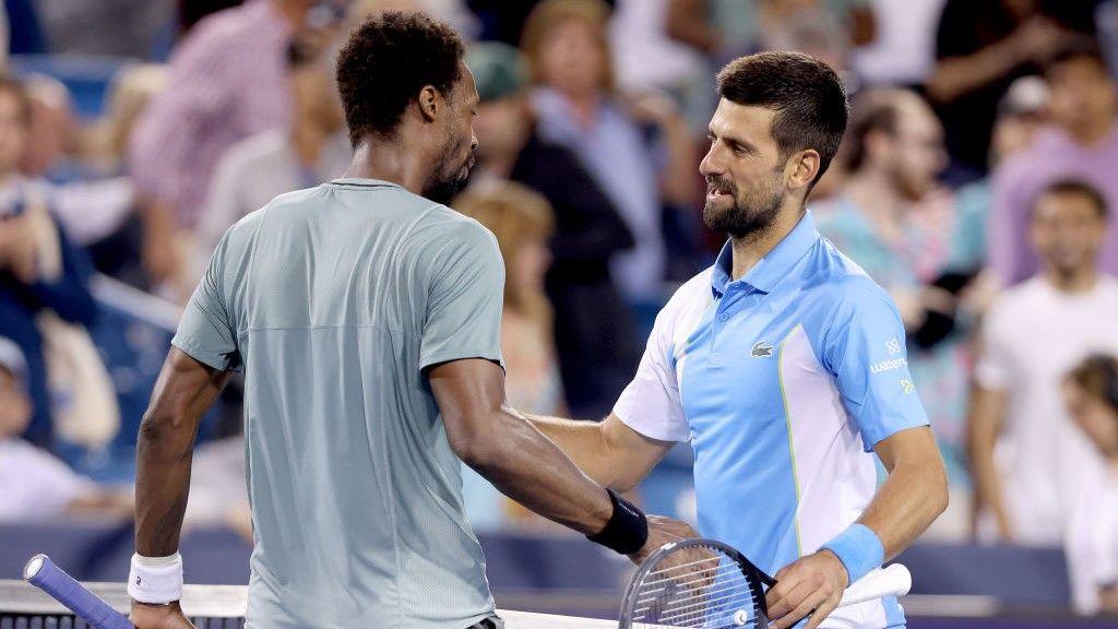 Gael Monfils and Novak Djokovic