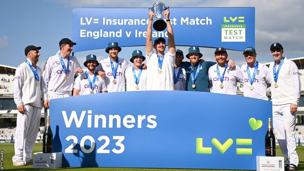 England with the Test series trophy