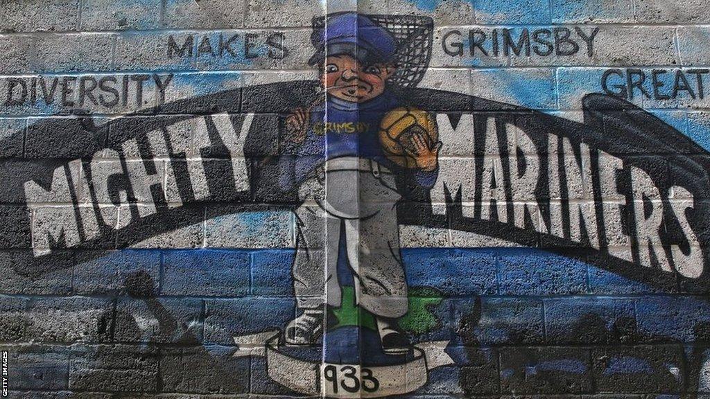 A mural at Blundell Park, home of Grimsby Town Football Club