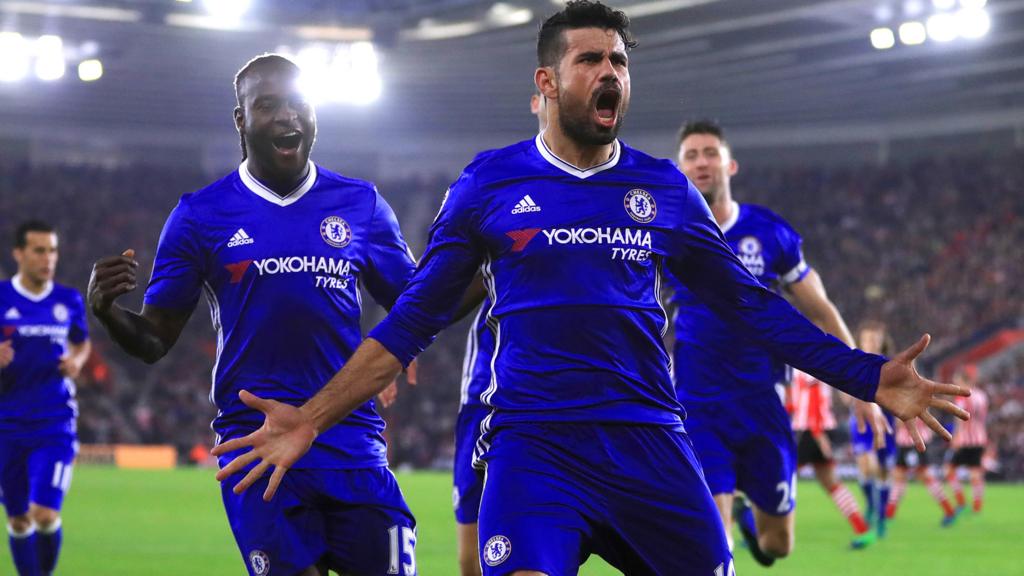 Diego Costa celebrates