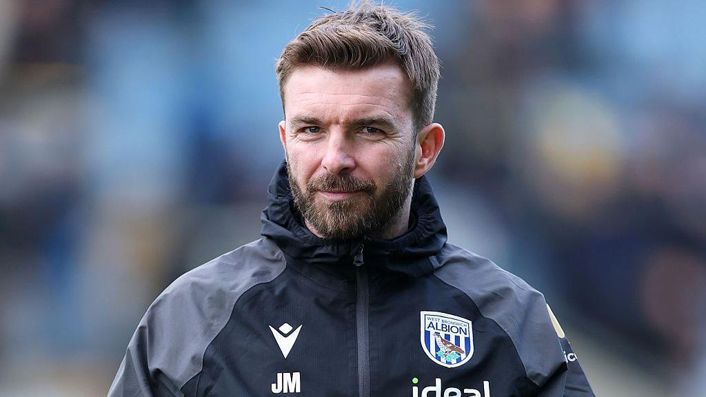 West Bromwich Albion head coach James Morrison takes a training session