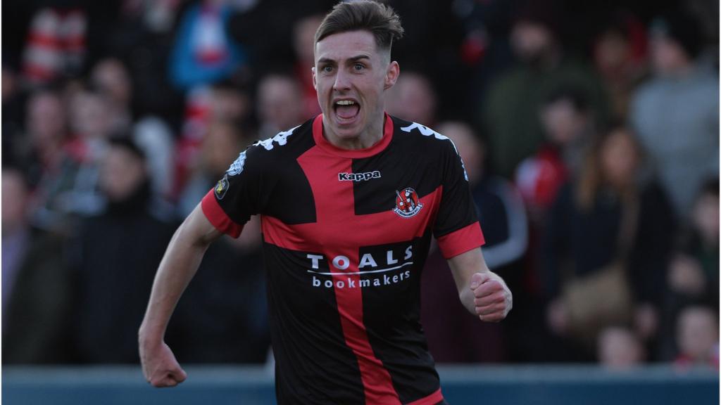 Gavin Whyte celebrates scoring for Crusaders